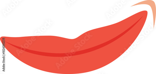 A vibrant red chili pepper icon features a smooth, curved shape that highlights its spicy essence, perfect for culinary illustrations or branding purposes.