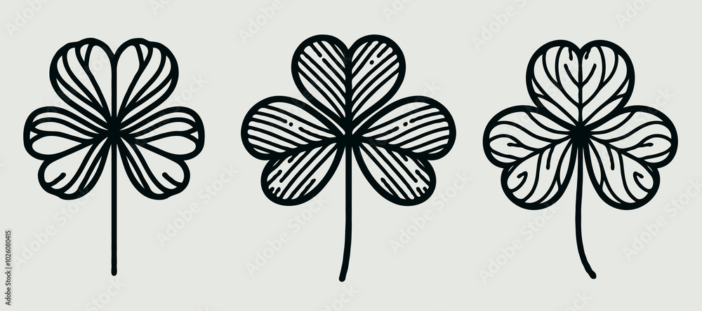 Obraz premium illustration of a plant set of leaves black and white silhouettes of leaves seamless pattern with leaves
