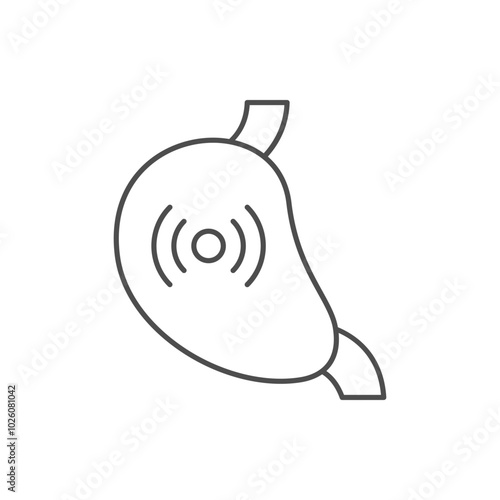 Stomach pain line outline icon