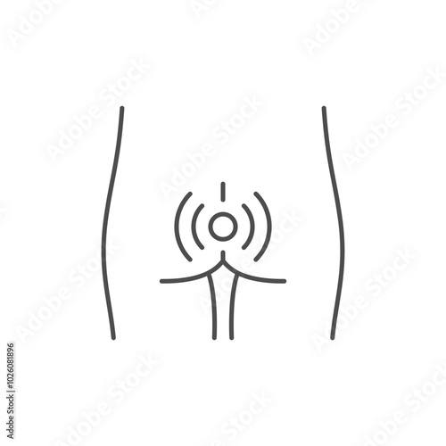 Buttocks pain line outline icon