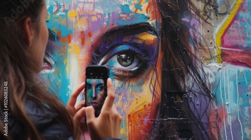 Vibrant Graffiti Art on Urban City Wall with Colorful Mural Expression