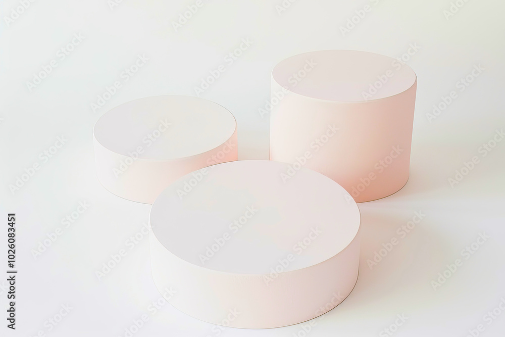 creative pink cylindrical podiums for restoration and product advertising creative pink cylindrical podiums for restoration and product advertising