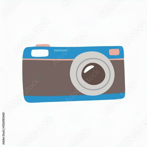 illustration of a camera hand drawn isolated on white