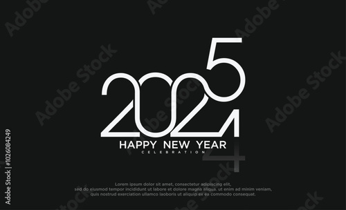 Happy New Year 2025 design vector. trendy new year 2025 design template.