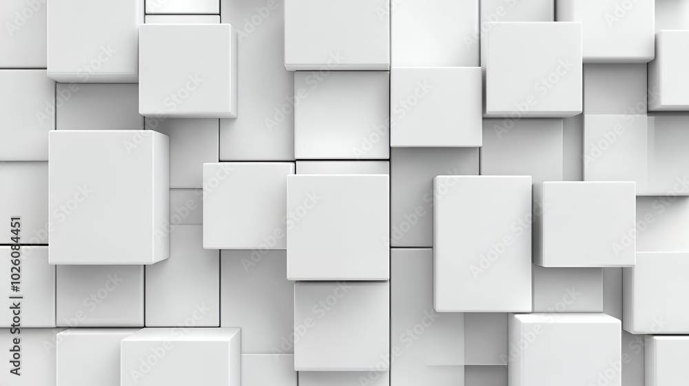 Abstract white cube pattern background Abstract white cube pattern background