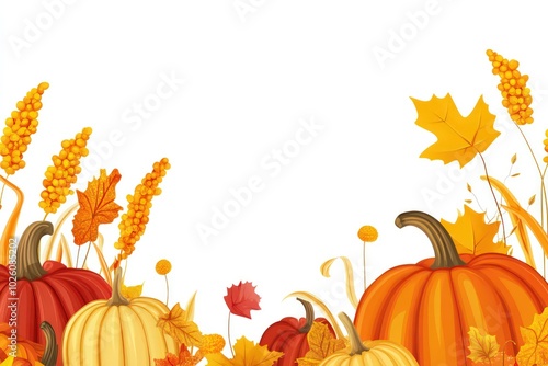 fall themed boarder on a white background 