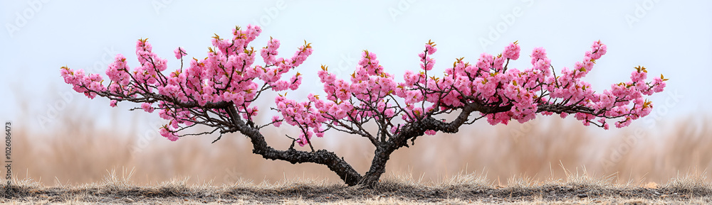 a tree with pink flowers
a tree with pink flowers