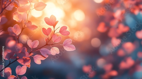 Blurred nature scene light and sky shining through leaves pastel color tones forming a white hearts wallpaper effect Ideal for a romantic and subtle Valentines Day design