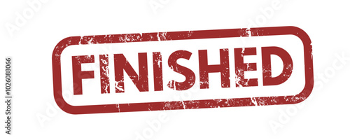 finished - red rubber stamp with grunge effect