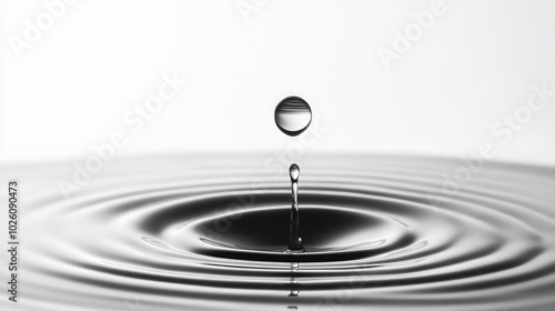 Elegant Water Droplet Creating Ripples in Abstract Background