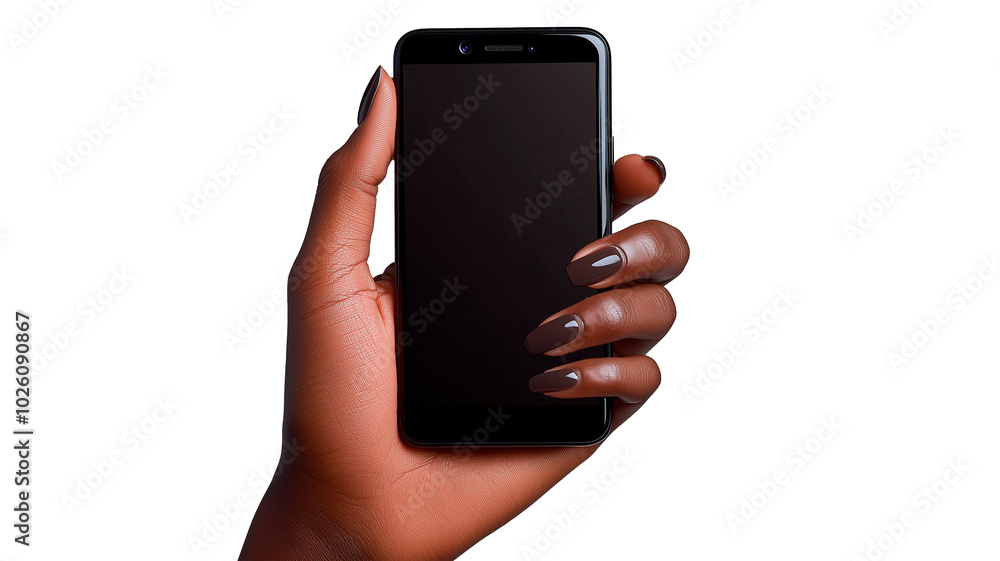 Modern Smartphone in a Hand, Transparent Background for Mockup Design Modern Smartphone in a Hand, Transparent Background for Mockup Design