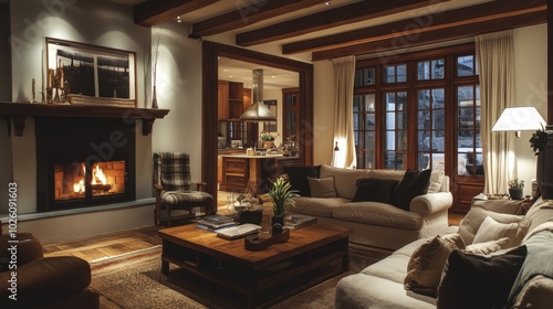 Cozy Living Room with Fireplace