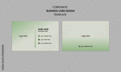 new style modern minimalistic corporate business card, name card and visiting card design template with gradient color.