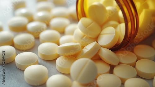 Close-Up of Folic Acid Bottle and Pills