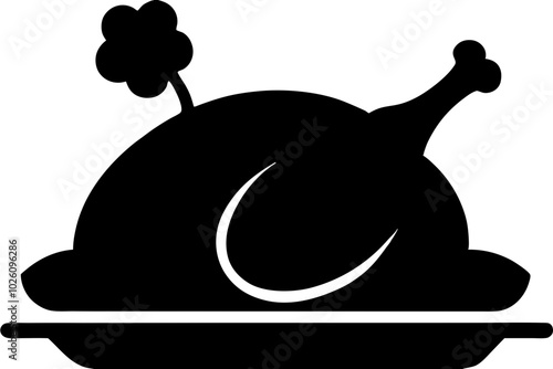 Cooked Turkey Silhouette vector illustration