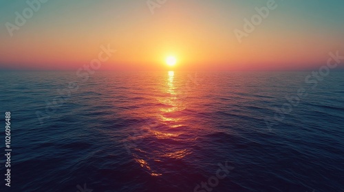 Sunset Over Serene Ocean