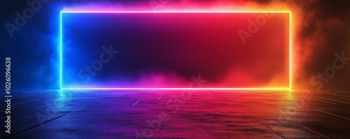 Colorful Gradient Frame with Simple Line Pattern