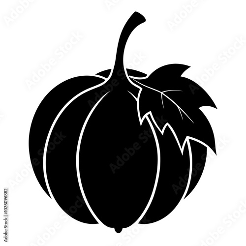 Pumpkin Leaf Silhouette vector illustration