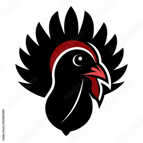 Turkey Head Silhouette vector illustration