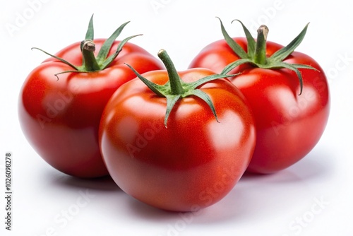 Fresh Red Tomatoes Isolated on White Background for Culinary Use and Recipes