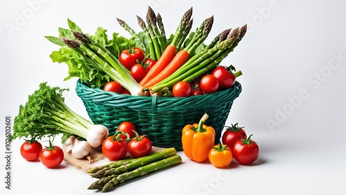 A vibrant assortment of fresh vegetables in a basket, highlighting healthy eating.