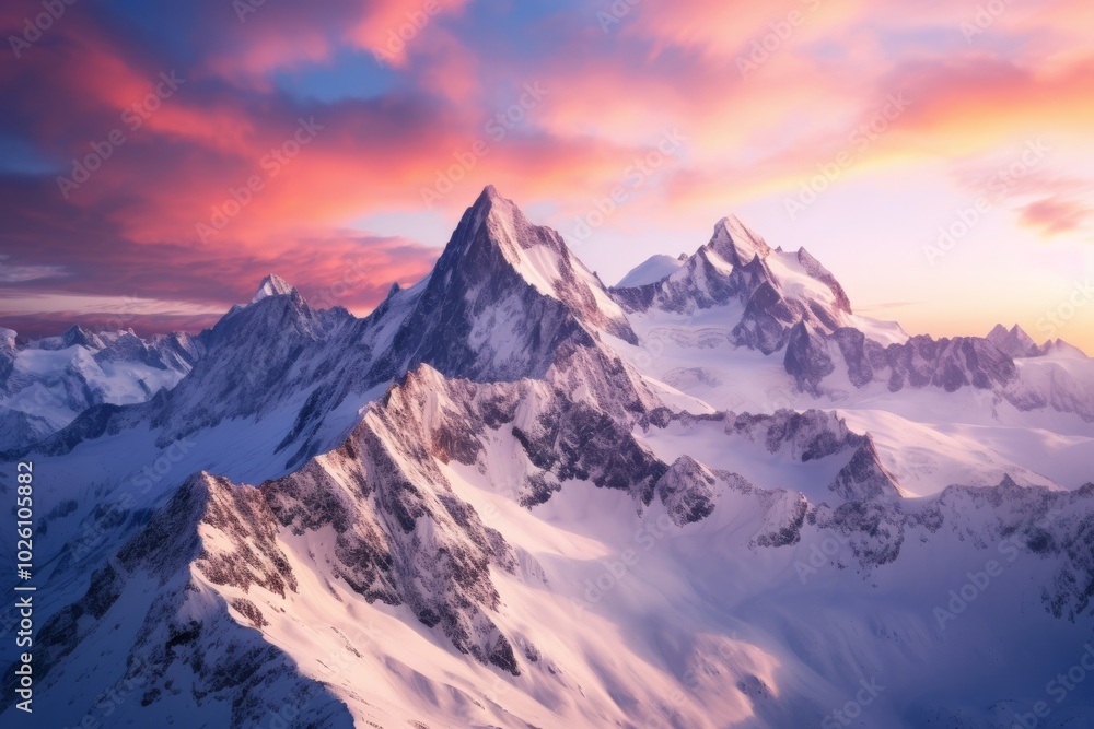 Majestic Peaks: Mountains Under Beautiful Clouds, generative ai Majestic Peaks: Mountains Under Beautiful Clouds, generative ai