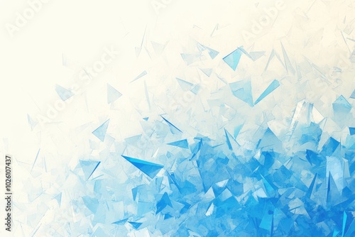 Abstract Background with Scattered Blue Triangular Shapes