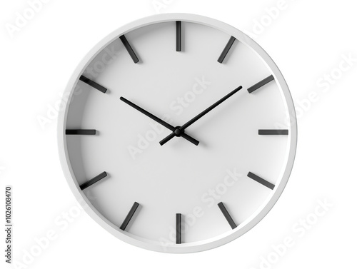 Modern Wall Clock on Minimalist Background