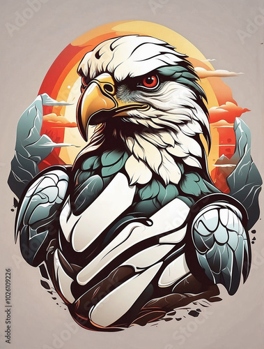 vector illustration of a gallant eagle head photo