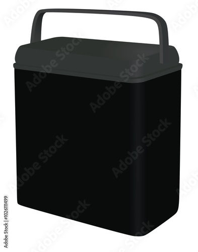Black cooler box. vector illustration
