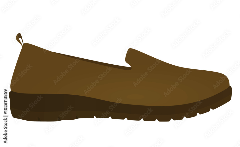 Brown loafer shoes. vector illustration Brown loafer shoes. vector illustration