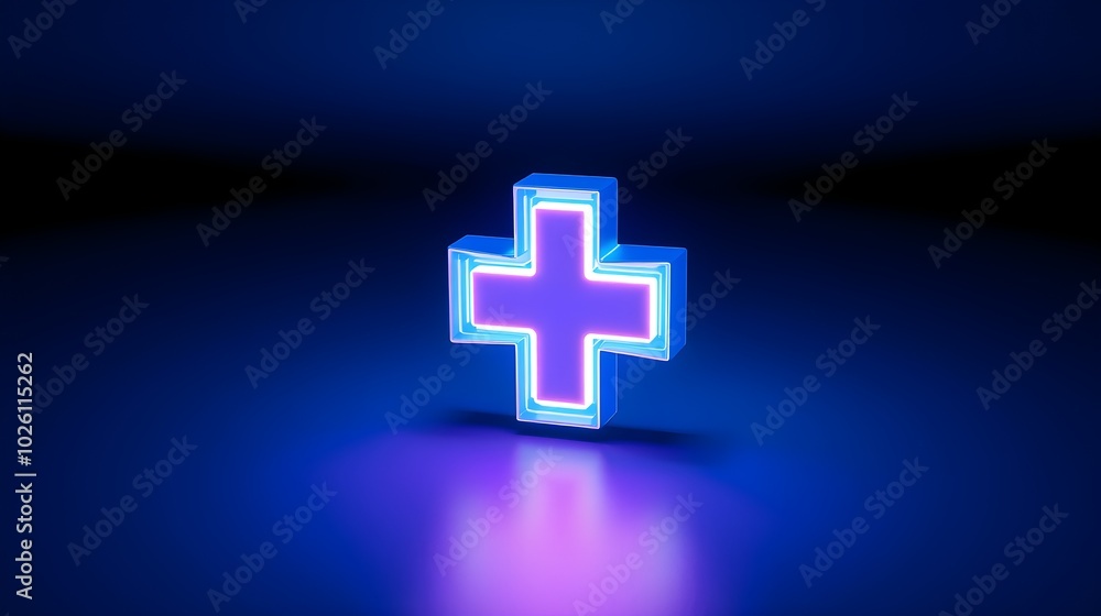 Obraz premium Glowing Medical Cross