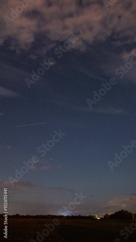Timelapse from the night sky and stars vertical 