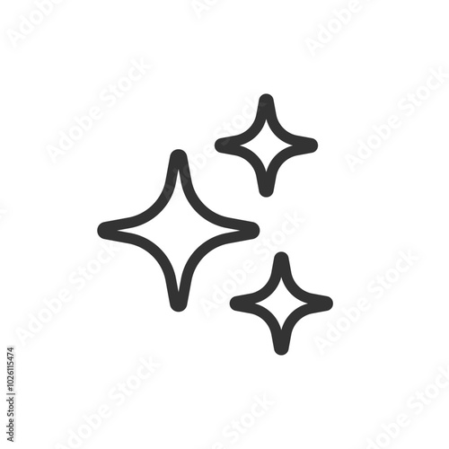 Star sparcle flat outline vector icon