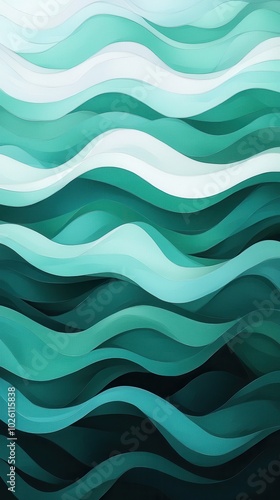 Abstract Green Wave Patterns for Creative Projects