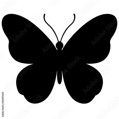 A solid black butterfly photo