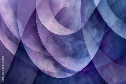 Abstract Pattern of Intersecting Purple and Blue Curves