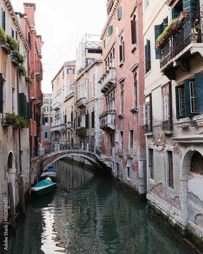 Gondola bridge canal venice italy