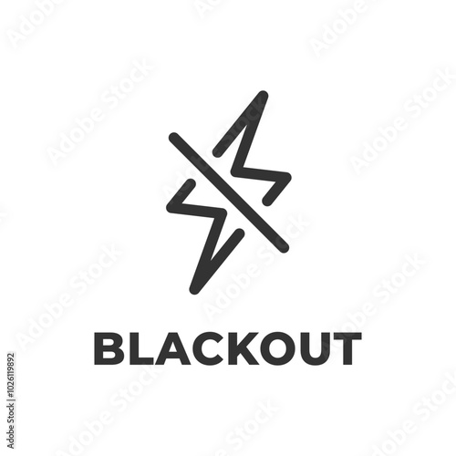 Blackout line vector icon isolated on white