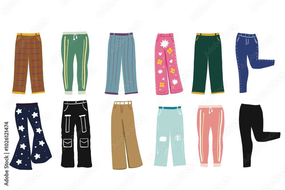 Pants vector cartoon set icon. Vector illustration woman pants on white background. Isolated cartoon set icon fashionable woman pants Pants vector cartoon set icon. Vector illustration woman pants on white background. Isolated cartoon set icon fashionable woman pants