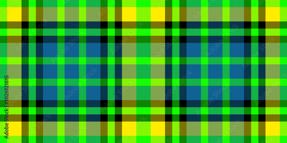 Fototapeta premium Soft textile texture background, throw vector tartan fabric. Exotic pattern seamless plaid check in bright and cyan colors.