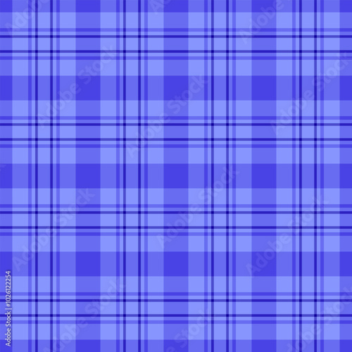 Length plaid vector texture, large background textile fabric. Irish tartan pattern seamless check in blue and indigo colors.