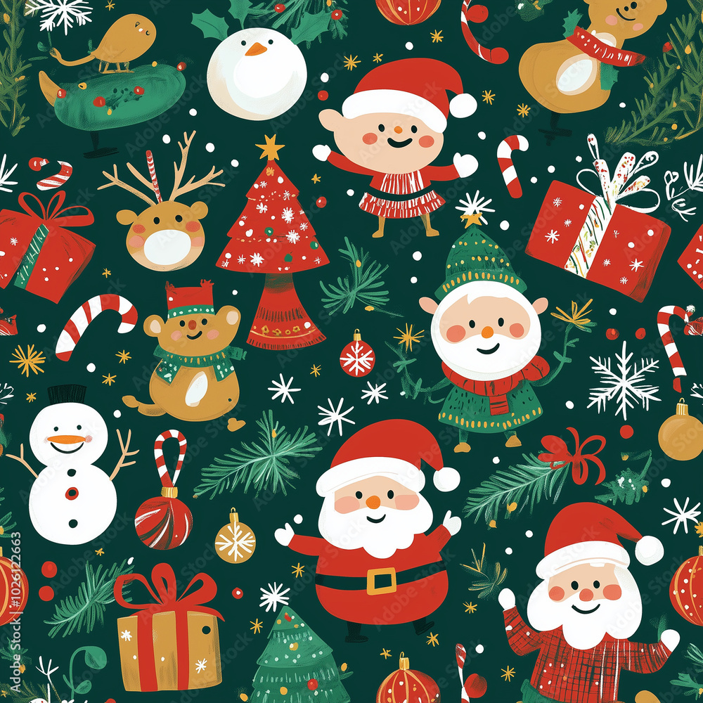 christmas seamless pattern with snowman christmas seamless pattern with snowman