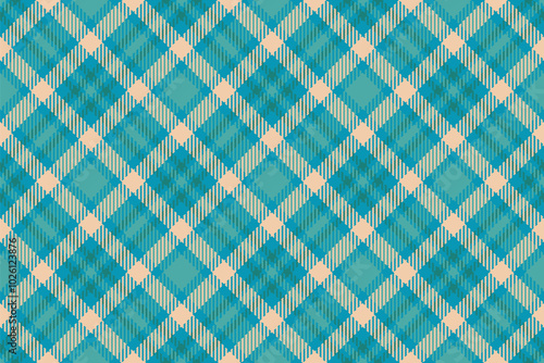 Layer background plaid seamless, pajamas texture fabric vector. Sky tartan check textile pattern in teal and cyan colors.