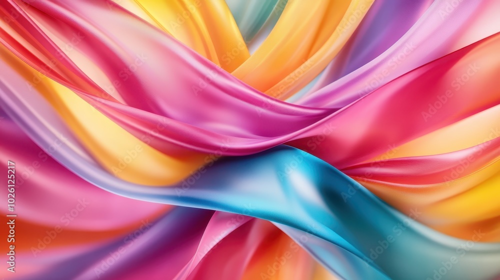 A dynamic and colorful fabric intertwines gracefully, creating a lively and harmonious display of vibrant hues that capture the essence of artistic creativity. A dynamic and colorful fabric intertwines gracefully, creating a lively and harmonious display of vibrant hues that capture the essence of artistic creativity.