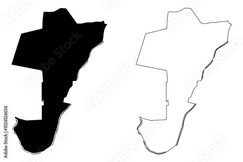 Foto Subang Jaya City (Malaysia, Selangor State) map vector illustration, scribble sk