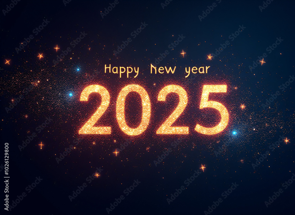 A vibrant and elegant 2025 Happy New Year design features a dark background set against a twinkling canvas of celestial stars._00001_ A vibrant and elegant 2025 Happy New Year design features a dark background set against a twinkling canvas of celestial stars._00001_