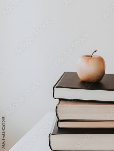 Studying  educating books with an apple on it reading education literature 