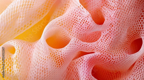 Close-Up Texture of Lightweight, Breathable Polyester Mesh Fabric