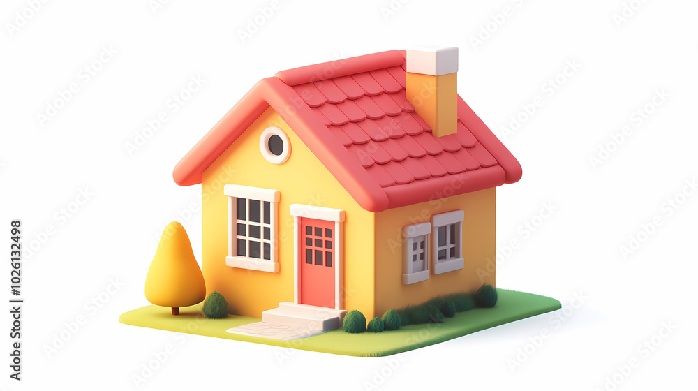 A minimalistic 3D vector for applications and web pages.Plastic render of house on isolated white background. 3d cartoon illustration symbol of security and protection. A minimalistic 3D vector for applications and web pages.Plastic render of house on isolated white background. 3d cartoon illustration symbol of security and protection.